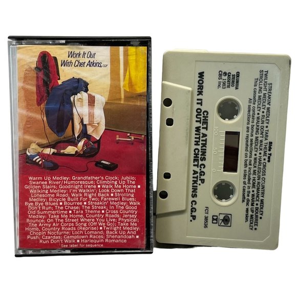 Work it Out With Chet Atkins C.G.P. Audio Cassette Tape Country 1983 Columbia - Picture 1 of 4